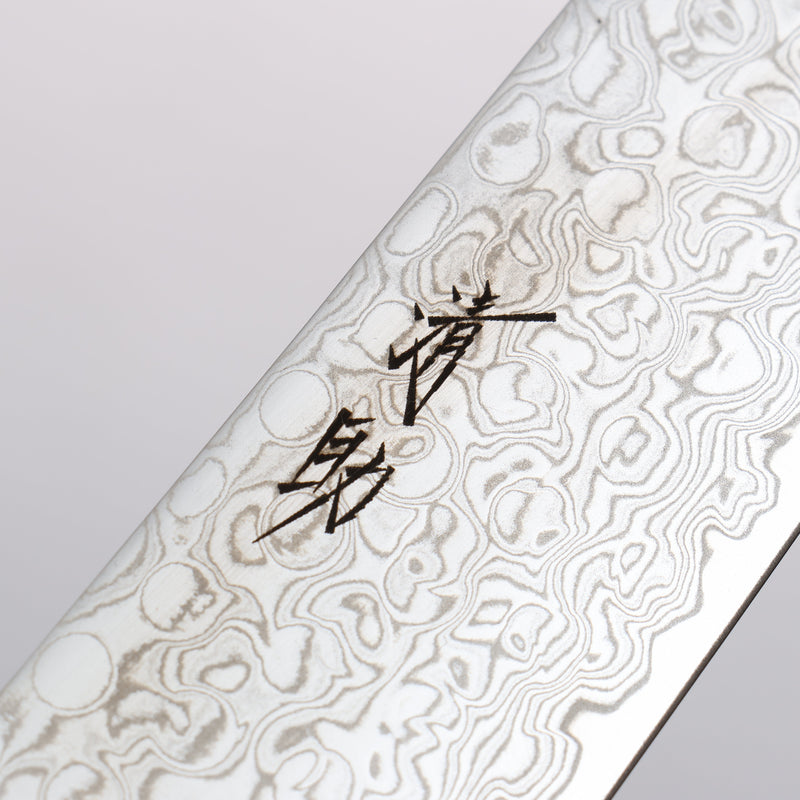 Seisuke Mokusei ZA-18 Mirrored Finish Damascus Sujihiki 240mm Brown Pakka wood Handle - Japannywholesale