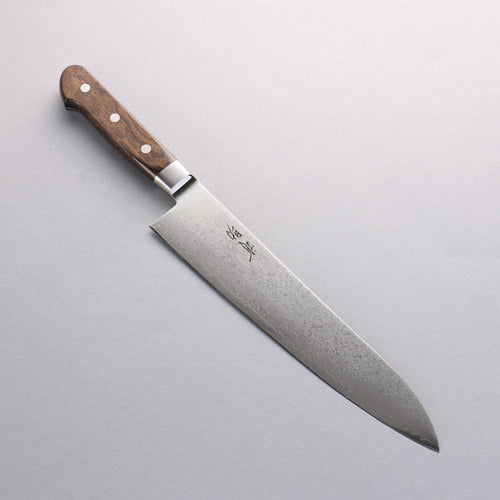 Seisuke VG10 33 Layer Mirrored Finish Damascus Gyuto 240mm Brown Pakka wood Handle - Japannywholesale