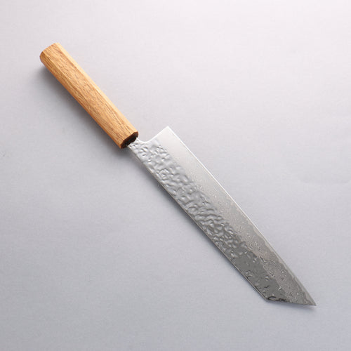 Seisuke Tsukikage AUS10 Migaki Finished Hammered Damascus Kiritsuke 240mm Oak Handle - Japannywholesale