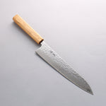 Seisuke Tsukikage AUS10 Migaki Finished Hammered Damascus Gyuto 240mm Oak Handle - Japannywholesale