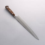 Seisuke AUS8 Hammered Sujihiki 240mm Brown Pakka wood Handle - Japannywholesale