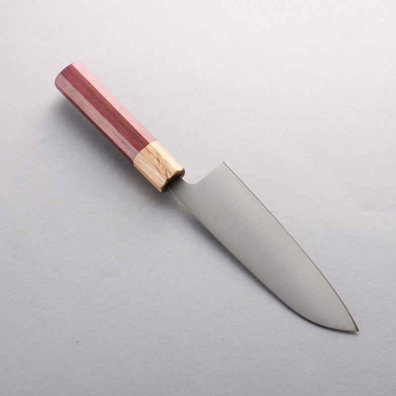 Seisuke Stainless Steel 440C Santoku 165mm Purpleheart (Ferrule: Oak) Handle - Japannywholesale