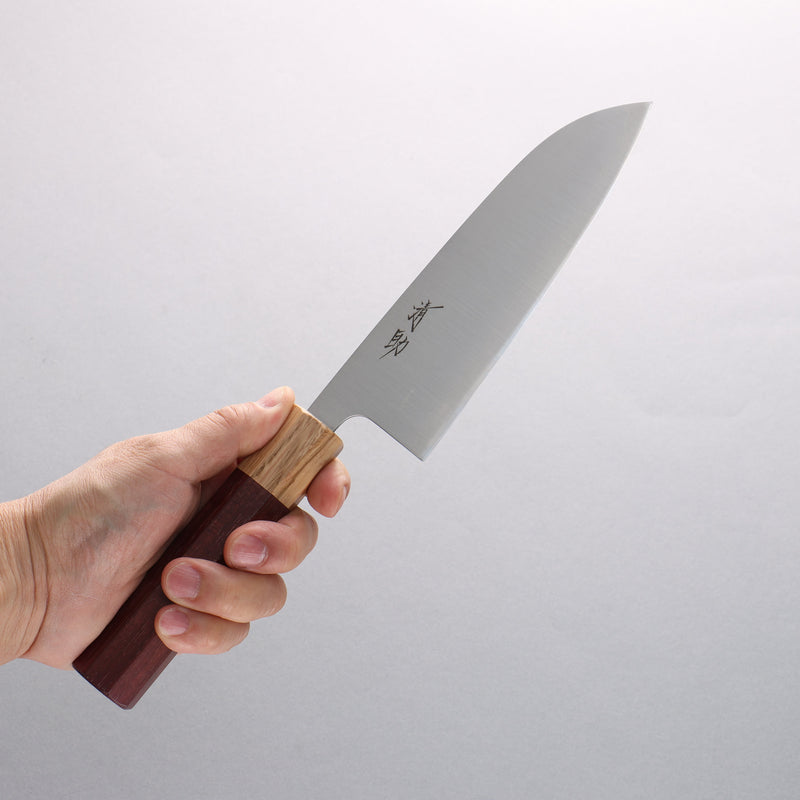 Seisuke Stainless Steel 440C Santoku 165mm Purpleheart (Ferrule: Oak) Handle - Japannywholesale