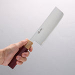 Seisuke Stainless Steel 440C Nakiri 165mm Purpleheart (Ferrule: Oak) Handle - Japannywholesale