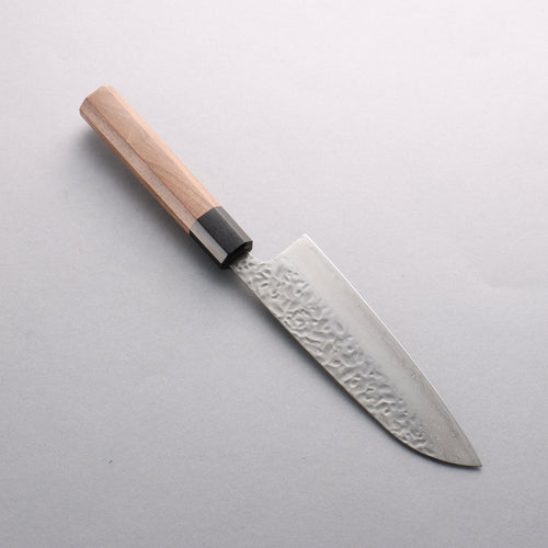 Seisuke AUS10 Hammered Damascus Santoku 165mm Walnut Handle - Japannywholesale