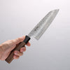 Seisuke AUS10 Hammered Damascus Santoku 165mm Walnut Handle - Japannywholesale