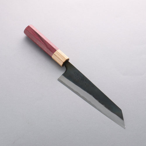Seisuke Blue Super Black Finished Bunka 180mm Purpleheart (Ferrule: Oak) Handle - Japannywholesale