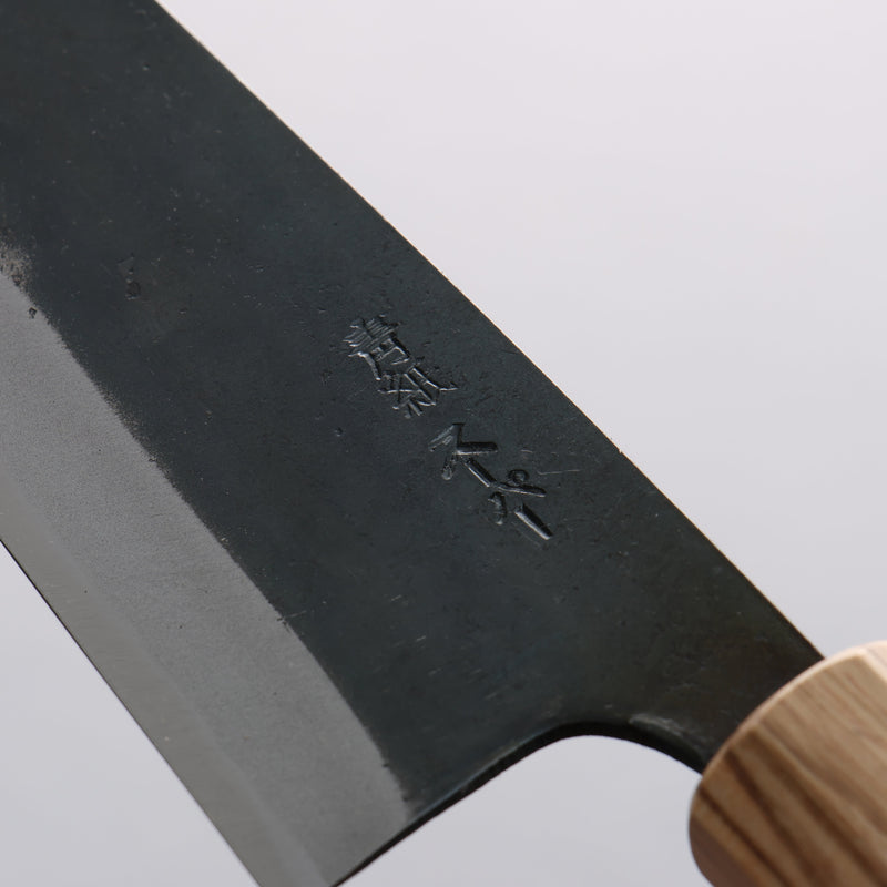 Seisuke Blue Super Black Finished Bunka 180mm Purpleheart (Ferrule: Oak) Handle - Japannywholesale