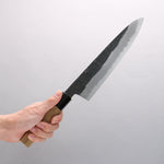 Kikuzuki White Steel No.2 Black Finished Gyuto 240mm Magnolia Handle - Japannywholesale