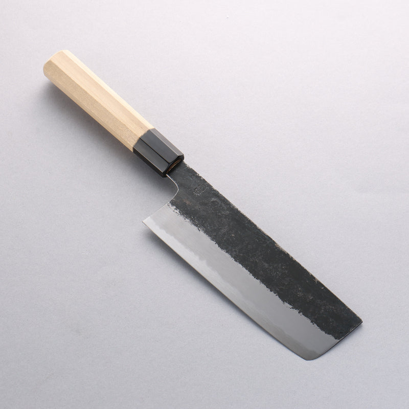 Kikuzuki White Steel No.2 Black Finished Nakiri Japanese Knife 180mm Magnolia Handle - Japannywholesale