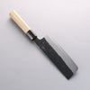 Kikuzuki White Steel No.2 Black Finished Nakiri Japanese Knife 180mm Magnolia Handle - Japannywholesale
