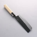 Kikuzuki White Steel No.2 Black Finished Nakiri Japanese Knife 180mm Magnolia Handle - Japannywholesale