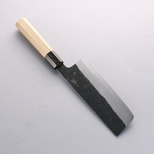 Kikuzuki White Steel No.2 Black Finished Nakiri Japanese Knife 180mm Magnolia Handle - Japannywholesale