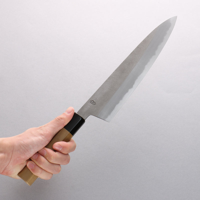 Kikuzuki White Steel No.2 Nashiji Gyuto Japanese Knife 240mm Magnolia Handle - Japannywholesale