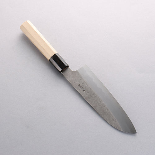 Kikuzuki White Steel No.2 Nashiji Santoku 180mm Magnolia Handle - Japannywholesale