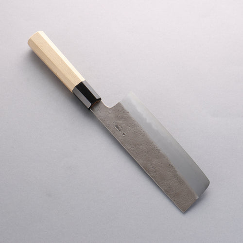 Kikuzuki White Steel No.2 Nashiji Nakiri Japanese Knife 180mm Magnolia Handle - Japannywholesale