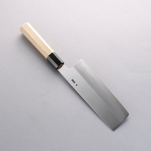 Kikuzuki White Steel No.2 Kasumitogi Nakiri Japanese Knife 180mm Magnolia Handle - Japannywholesale