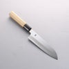 Kikuzuki White Steel No.2 Kasumitogi Santoku 180mm Magnolia Handle - Japannywholesale