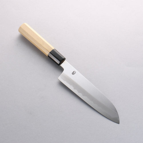 Kikuzuki White Steel No.2 Kasumitogi Santoku 180mm Magnolia Handle - Japannywholesale