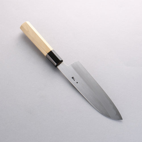 Kikuzuki White Steel No.2 Kasumitogi Santoku 180mm Magnolia Handle - Japannywholesale