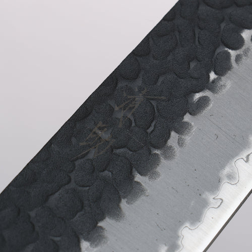 Seisuke Kurobeni Blue Super Hammered Kurouchi Gyuto 210mm Red Pakka wood Handle - Japannywholesale