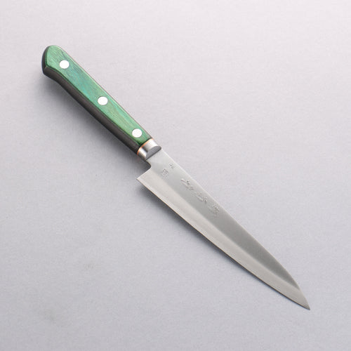 Sakai Kikumori Blue Steel No.1 Petty-Utility 150mm Green Pakka wood Handle - Japannywholesale