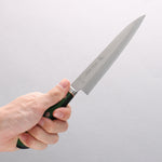 Sakai Kikumori Blue Steel No.1 Petty-Utility 150mm Green Pakka wood Handle - Japannywholesale