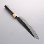 Seisuke Shitan Blue Super Hammered Kurouchi Gyuto 240mm Shitan Handle - Japannywholesale