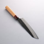 Sakai Takayuki Blue Super Hammered Black Finished Kengata Gyuto 190mm - Japannywholesale