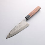 Hideo Kitaoka [Left Handed] White Steel No.2 Damascus Deba 180mm Shitan Handle - Japannywholesale