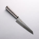 Seisuke VG10 Hammered Kiritsuke Petty-Utility 150mm Charcoal Gray Pakka wood Handle - Japannywholesale