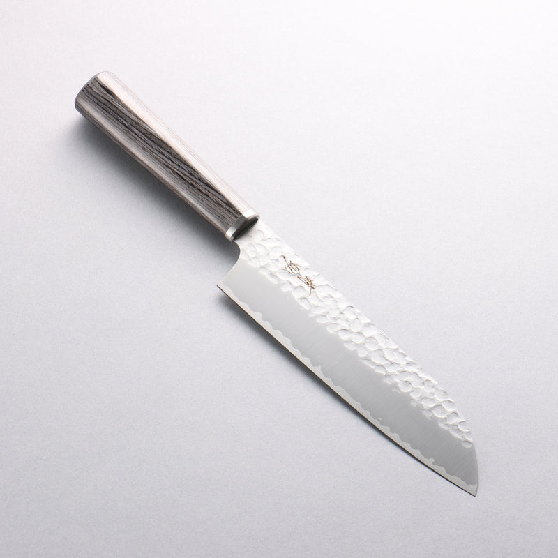 Seisuke VG10 Hammered Santoku 165mm Charcoal Gray Pakka wood Handle - Japannywholesale