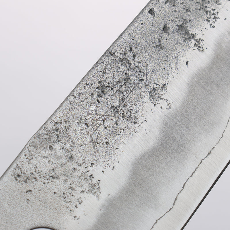 Oul Silver Steel No.3 Nashiji Santoku 165mm Burnt Oak Handle - Japannywholesale