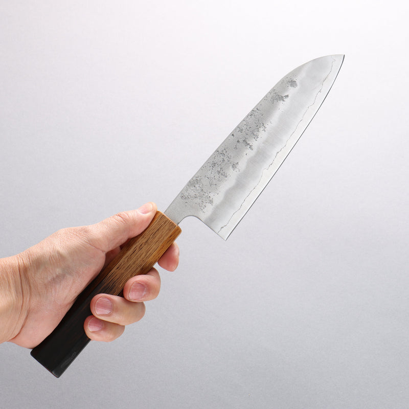 Oul Silver Steel No.3 Nashiji Santoku 165mm Burnt Oak Handle - Japannywholesale