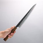 Oul Blue Super Black Nashiji Sujihiki 270mm Oak Handle - Japannywholesale