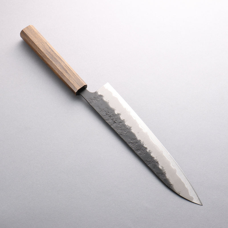 Oul Blue Super Black Nashiji Gyuto 240mm Oak Handle - Japannywholesale