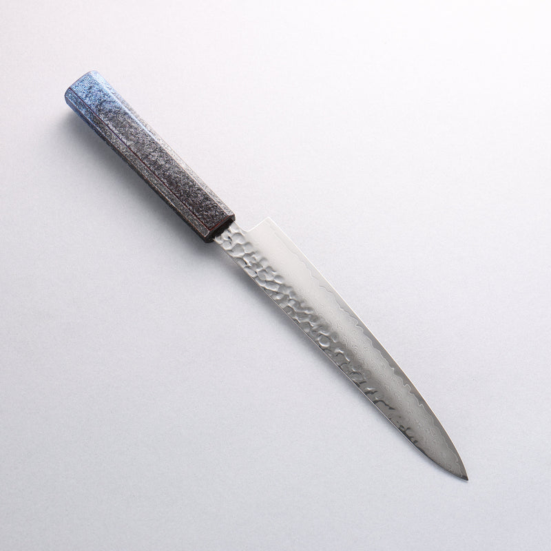Sakai Takayuki Rinnou VG10 33 Layer Damascus Petty-Utility Japanese Knife 180mm Blue Lacquered Handle - Japannywholesale