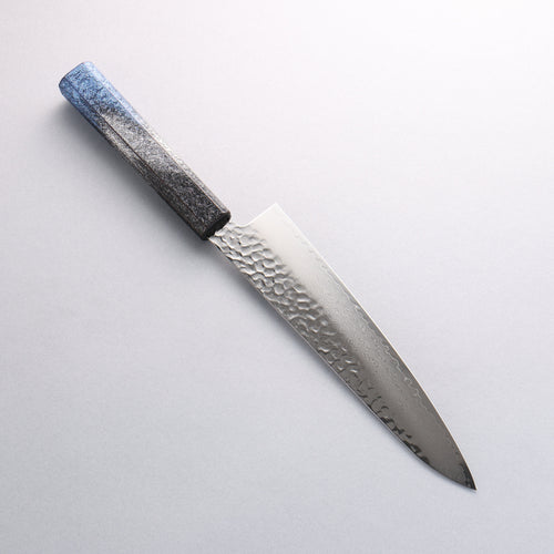 Sakai Takayuki Rinnou VG10 33 Layer Damascus Gyuto Japanese Knife 210mm Blue Lacquered Handle - Japannywholesale
