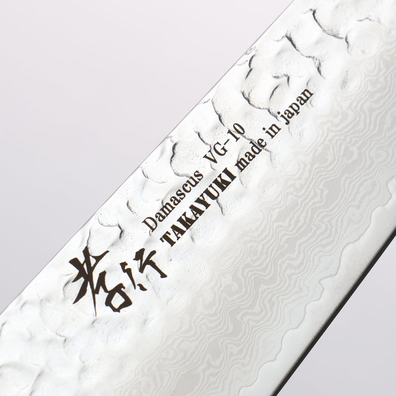 Sakai Takayuki Rinnou VG10 33 Layer Damascus Gyuto Japanese Knife 210mm Blue Lacquered Handle - Japannywholesale