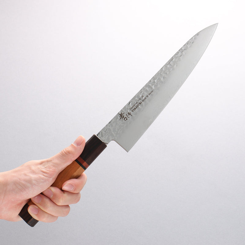 Sakai Takayuki VG10 33 Layer Damascus Gyuto Japanese Knife 210mm Mountain cherry (12 sided) Handle - Japannywholesale