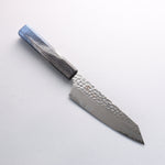 Sakai Takayuki Rinnou VG10 33 Layer Damascus Kengata Santoku Japanese Knife 160mm Blue Lacquered Handle - Japannywholesale