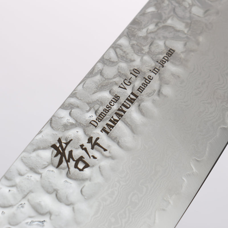 Sakai Takayuki Rinnou VG10 33 Layer Damascus Kengata Santoku Japanese Knife 160mm Blue Lacquered Handle - Japannywholesale
