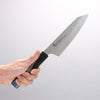 Sakai Takayuki Rinnou VG10 33 Layer Damascus Kengata Santoku Japanese Knife 160mm Blue Lacquered Handle - Japannywholesale