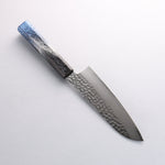 Sakai Takayuki Rinnou VG10 33 Layer Damascus Santoku Japanese Knife 170mm Blue Lacquered Handle - Japannywholesale
