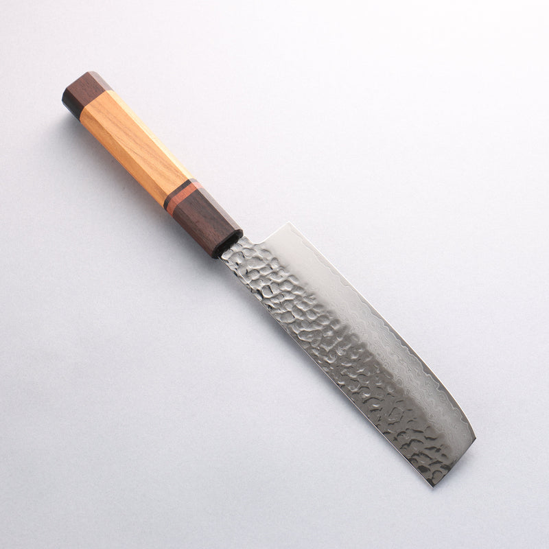 Sakai Takayuki VG10 33 Layer Damascus Nakiri Japanese Knife 170mm Mountain cherry (12 sided) Handle - Japannywholesale