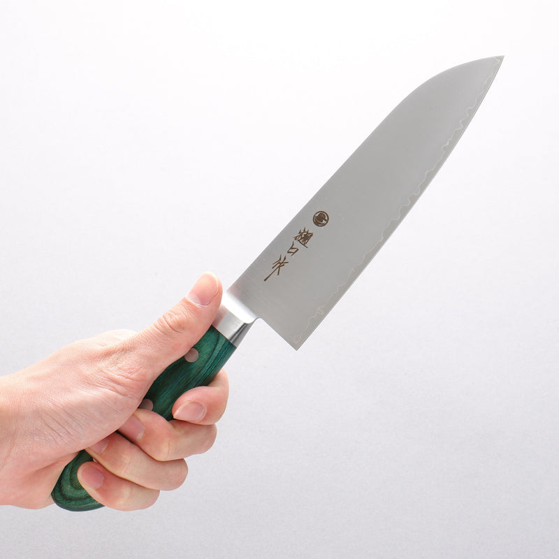 Higuchi SG2 Santoku 180mm Green Pakka wood Handle - Japannywholesale