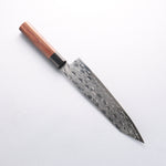 Seisuke AUS10 Mirror Crossed Kiritsuke Gyuto 210mm Shitan (ferrule: Black Pakka wood) Handle - Japannywholesale