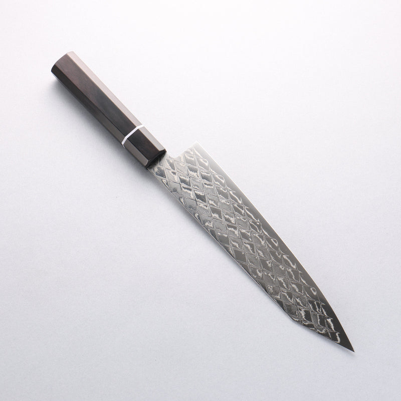 Seisuke AUS10 Mirror Crossed Kiritsuke Gyuto 210mm Black Pakka wood Handle - Japannywholesale