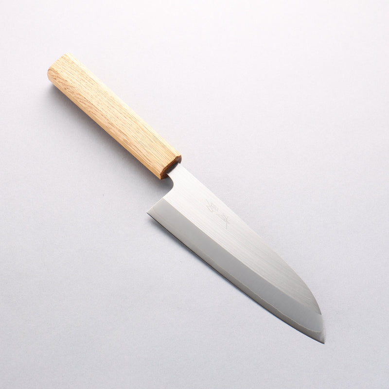 Seisuke SRS13 Vertically Brushed Santoku 165mm Oak Handle - Japannywholesale