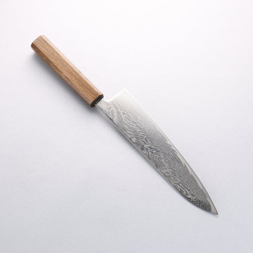 Seisuke Nami AUS10 Mirrored Finish Damascus Gyuto 210mm Oak Handle - Japannywholesale